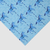 Papier Mousseline Cheval de carrousel - Cobalt et Sky Blue (Détail)