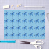 Papier Mousseline Cheval de carrousel - Cobalt et Sky Blue (Artisanat)