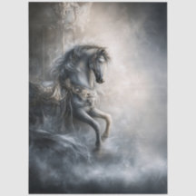 Cheval de carrousel gothique et romantique sombre 