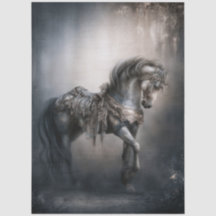 Cheval de carrousel gothique et romantique sombre 