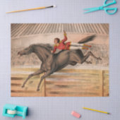Papier Mousseline Cheval de cirque et daredevil survolant une clôtur (Artisanat)