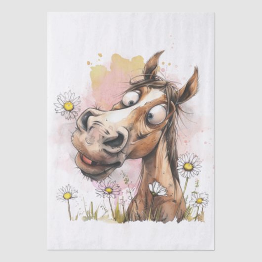 Papier Mousseline Cheval de dessin animé (Recto)