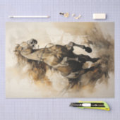 Papier Mousseline Cheval de Galloping dynamique en aquarelle (Artisanat)