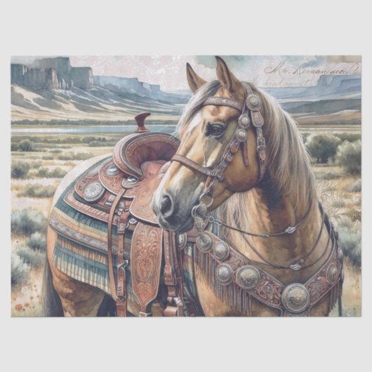 Papier Mousseline Cheval de l'Ouest (Recto)