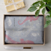 Papier Mousseline Cheval de mer rose Coquille Bleu Découpage Françai (Cadeau)