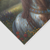 Papier Mousseline Cheval Décoré Decoupage de Prairie (Détail)