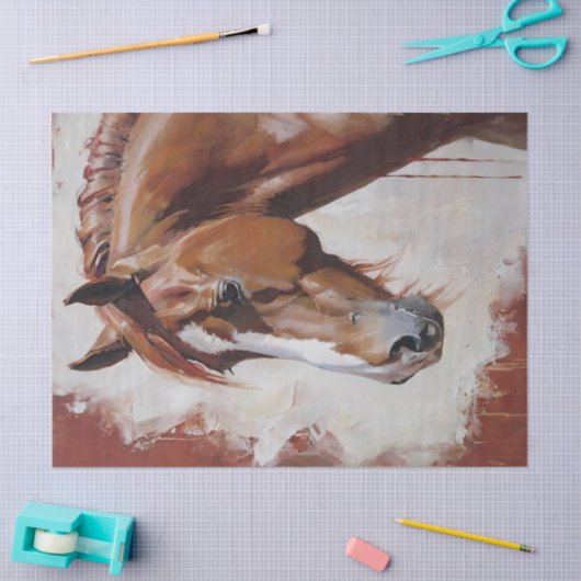 Papier Mousseline Cheval du Quartier Rouge (Artisanat)