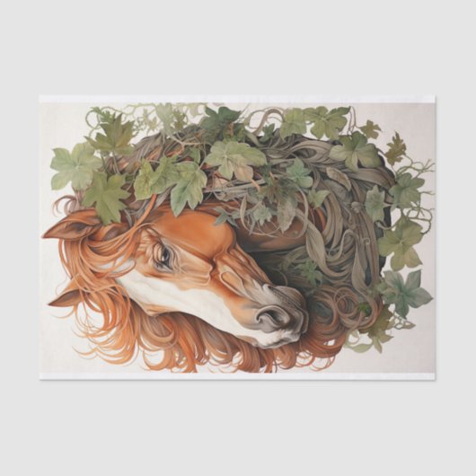 Papier Mousseline Cheval En Feuillet 2 Découpage (Recto)