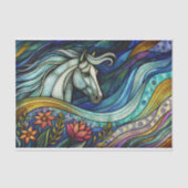 Papier Mousseline Cheval en verre tendu Découpage Abstrait (Recto)