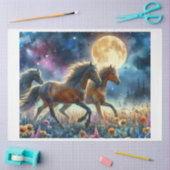 Papier Mousseline Cheval fleur sauvage (Artisanat)
