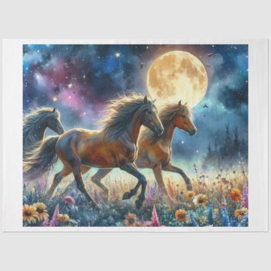 Papier Mousseline Cheval fleur sauvage (Recto)