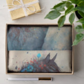 Papier Mousseline Cheval Floral Élégant (Cadeau)