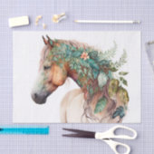 Papier Mousseline Cheval floral exceptionnel (Artisanat)