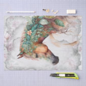 Papier Mousseline Cheval floral exceptionnel (Artisanat)