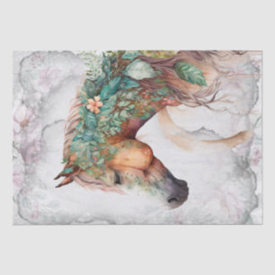 Papier Mousseline Cheval floral exceptionnel