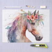 Papier Mousseline Cheval floral exceptionnel (Artisanat)