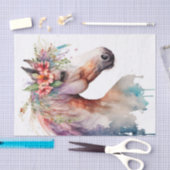 Papier Mousseline Cheval floral exceptionnel (Artisanat)