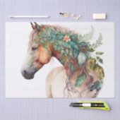 Papier Mousseline Cheval floral exceptionnel (Artisanat)