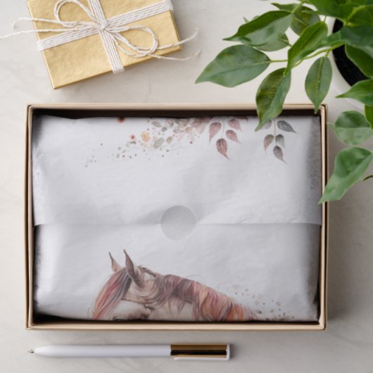 Papier Mousseline Cheval Floral I (Cadeau)