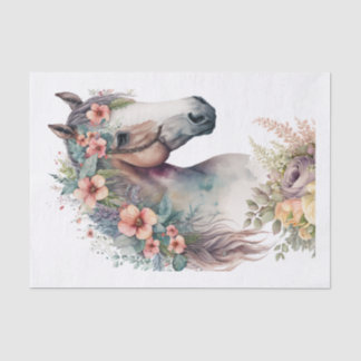 Papier Mousseline Cheval Floral III