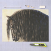 Papier Mousseline Cheval friésien (Artisanat)