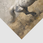 Papier Mousseline Cheval gris à l'huile Peinture Découpage (Détail)