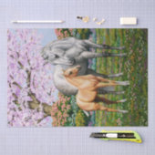 Papier Mousseline Cheval Gris Dappel Mare Palomino Foie (Artisanat)