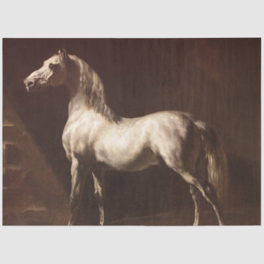 Papier Mousseline Cheval gris pomme (par Théodore Géricault) (Recto)