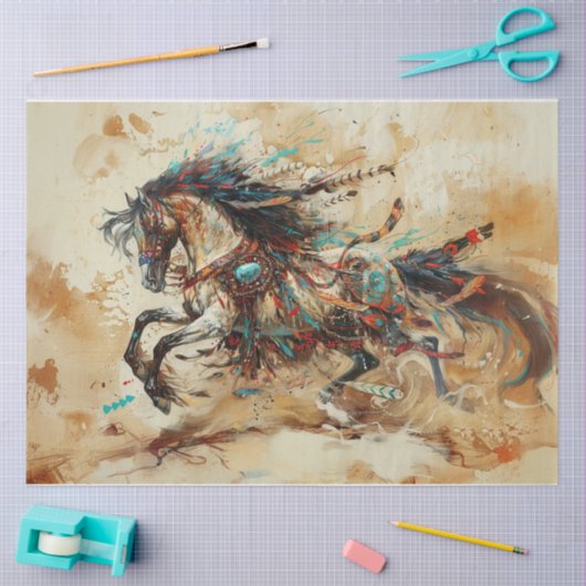 Papier Mousseline Cheval indien (Artisanat)