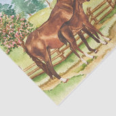 Papier Mousseline Cheval Mère Colt Aquarelle Paysage (Détail)
