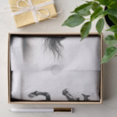 Papier Mousseline Cheval Mustang sauvage Découpage noir et blanc (Cadeau)