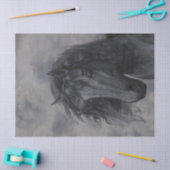 Papier Mousseline Cheval noir (Artisanat)