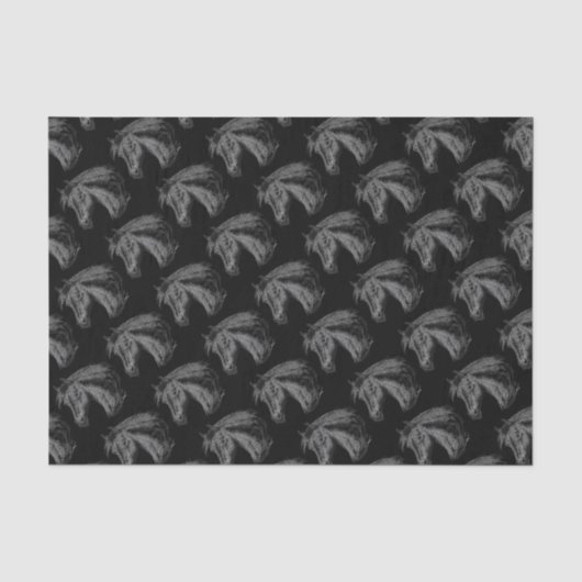 Papier Mousseline Cheval : Noir (Recto)