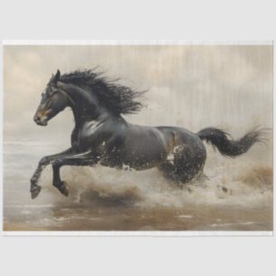 Papier Mousseline Cheval Noir courant sur la page de découpage de pl