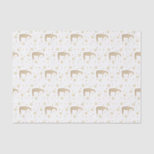 Papier Mousseline Cheval occidental blanc d'or de parchemin de (Recto)
