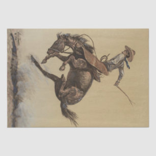 Papier Mousseline “Cheval qui rue” Art western par Will James