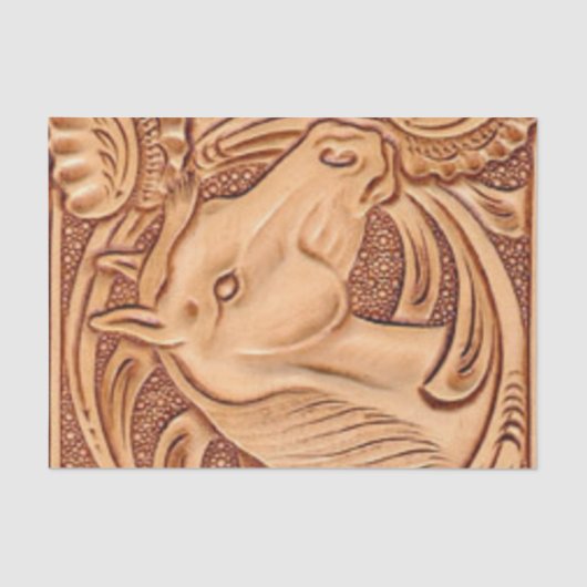 Papier Mousseline cheval rustique de cavalier de cuir de pays (Recto)