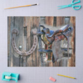 Papier Mousseline Cheval Saddle Horseshoe Rustique Western (Artisanat)