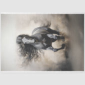 Papier Mousseline Cheval Stallion Noir Courir Découpage (Recto)