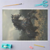 Papier Mousseline Cheval Stallion Noir Staline Decoupage (Artisanat)