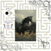 Papier Mousseline Cheval Stallion Noir Staline Decoupage