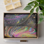 Papier Mousseline Cheval Whimsical De Découpage Abstrait Vibrant (Cadeau)