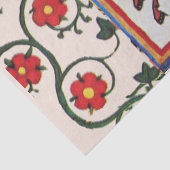 PAPIER MOUSSELINE CHEVALIER BLEU AVEC ROSES ROUGES MINIATURE MÉDIÉVA (Détail)