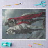 Papier Mousseline Chevalier de Découpage sur Cheval Blanc cavalier g (Artisanat)