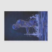 Papier Mousseline Chevalier Noble Bleu Avec Épée Découpage Gauche 15 (Recto)