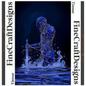 Papier Mousseline Chevalier Noble Bleu Avec Épée Découpage Gauche 15