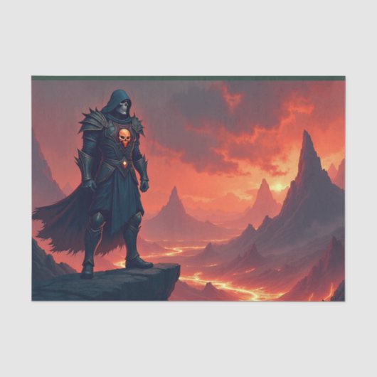 Papier Mousseline Chevalier noir de flamme (Recto)