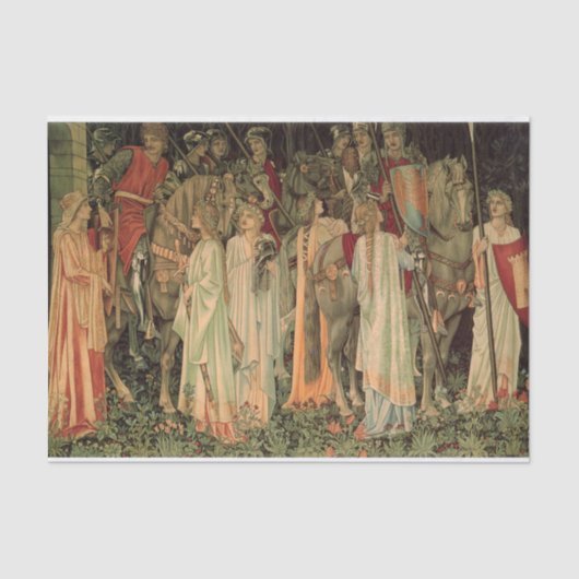 Papier Mousseline Chevaliers médiévaux de la Table Ronde (Recto)