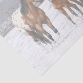 Papier Mousseline Chevaux Appaloosa De Baie Brown En Neige (Détail)