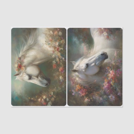 Papier Mousseline Chevaux blancs (Recto)